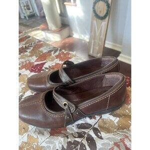 Clarks Collection Haydn Mary Jane Loafers Brown Leather Comfort Shoes 7.5M 38
